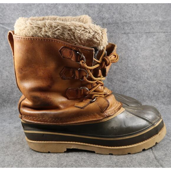 High Cascade Boots Mens 9 Winter Snow Shoes Leather Rubber Lined Lace Up Vintage